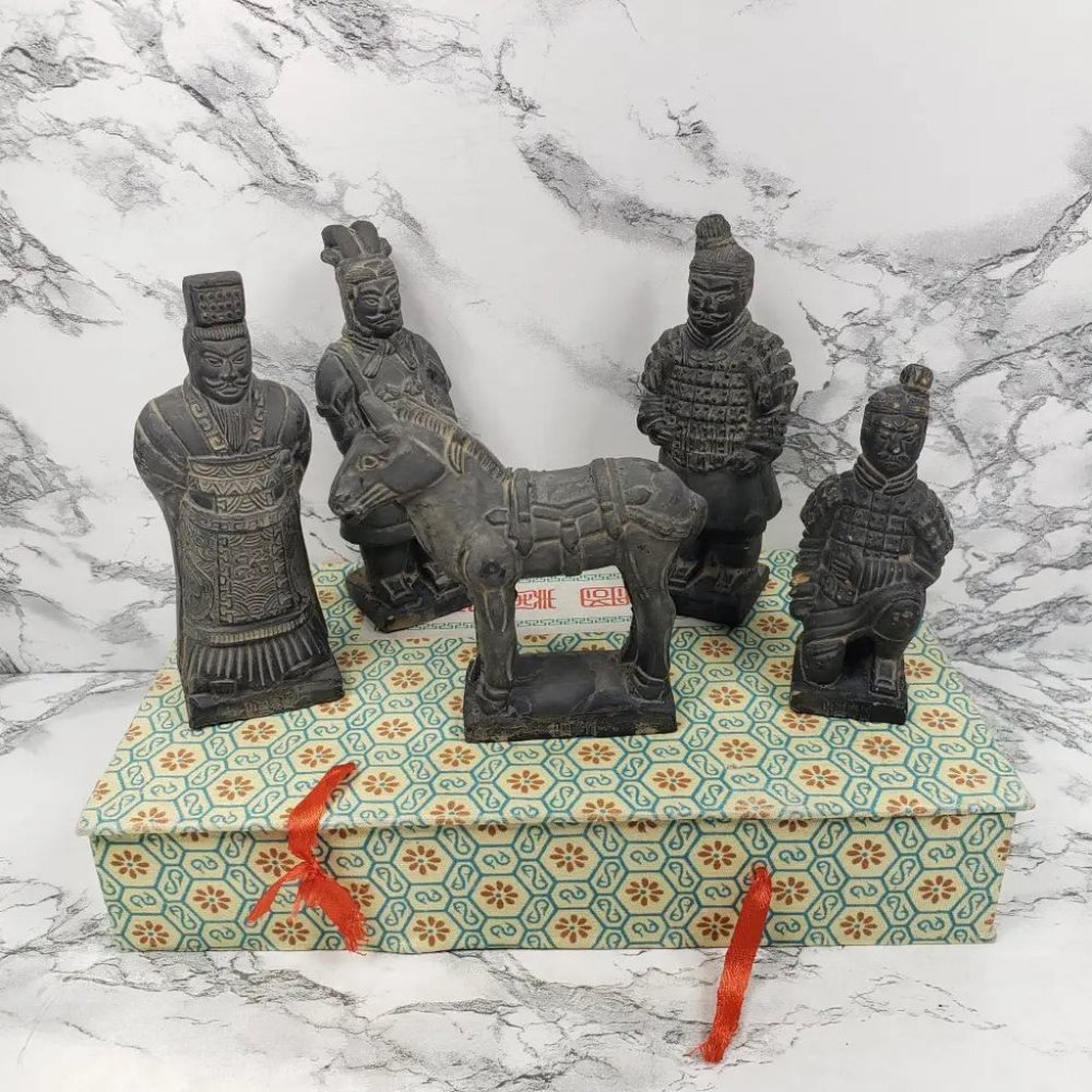 Emperor Qin Shi Huang Soldier Figurine Set Vintage